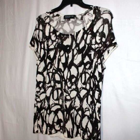 Jones New York Collection Sheer Abstract Print Top | Size L | 100% Rayon - Picture 2 of 5